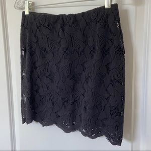 Zara black floral lace skirt size s